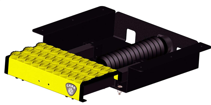 Carr's Grip Strut Work Truck Step - 12" Hands Free Safety Yellow Powder/Galvanized - Single