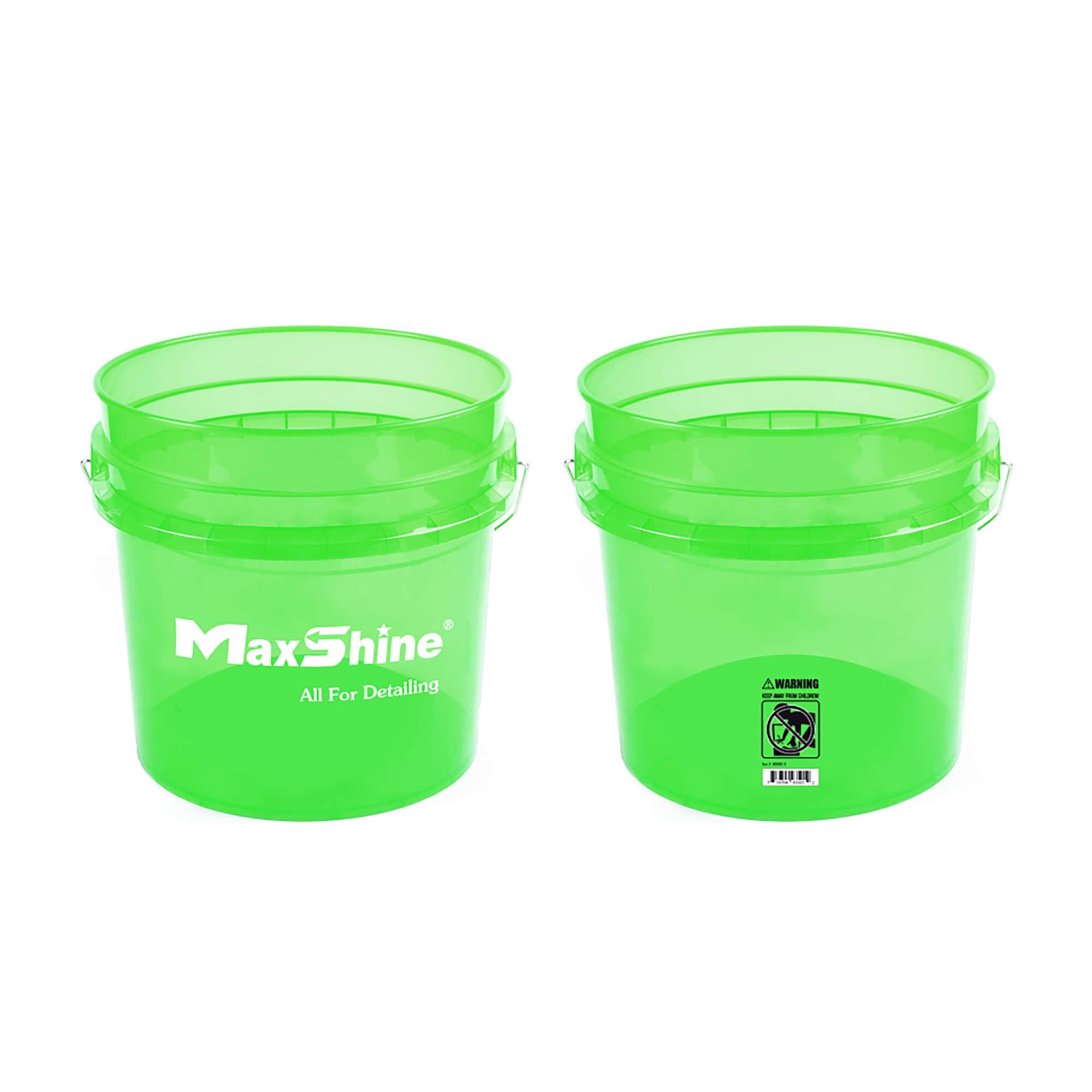3.5gal Maxshine Universal Green Detailing Bucket – Car Wash Bucket for Scratch-Free Washing, Garage Storage & Detailing Tools – Holds Soap, Foam Cannon, Microfiber Towels & More