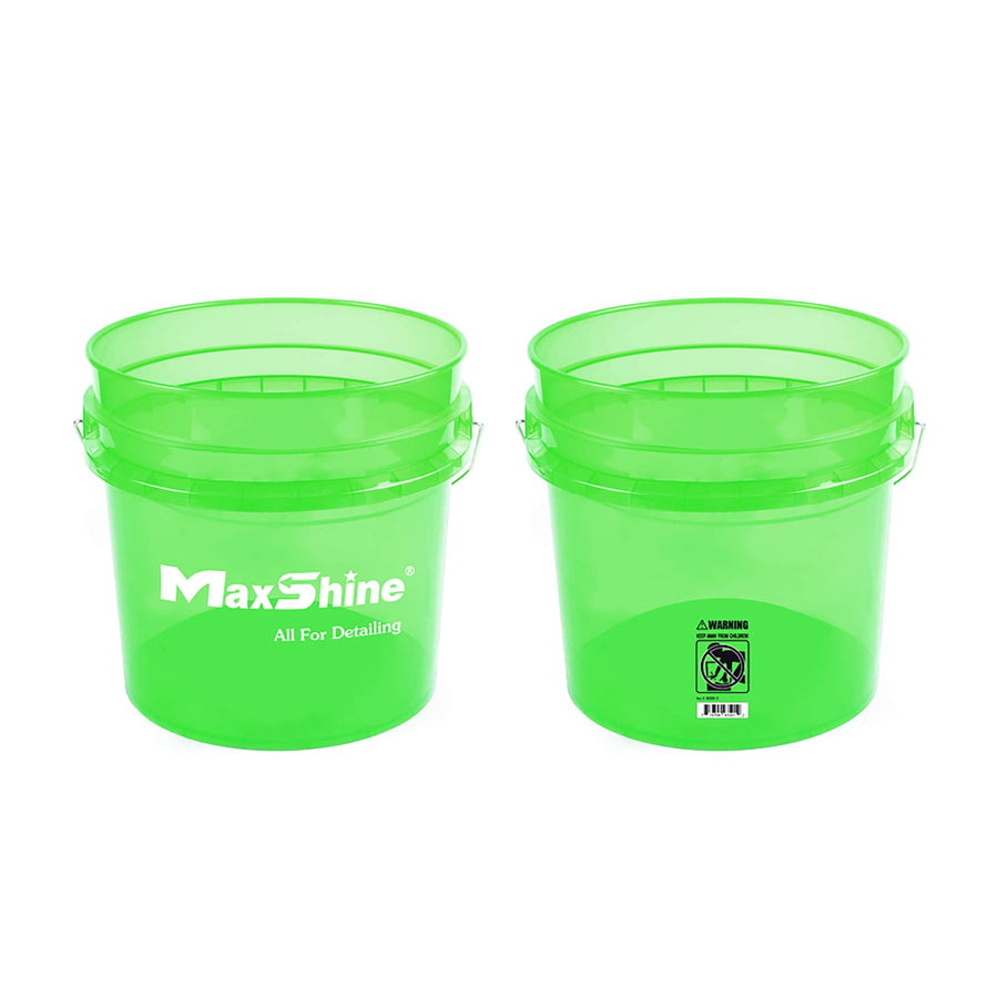3.5gal Maxshine Universal Green Detailing Bucket – Car Wash Bucket for Scratch-Free Washing, Garage Storage & Detailing Tools – Holds Soap, Foam Cannon, Microfiber Towels & More