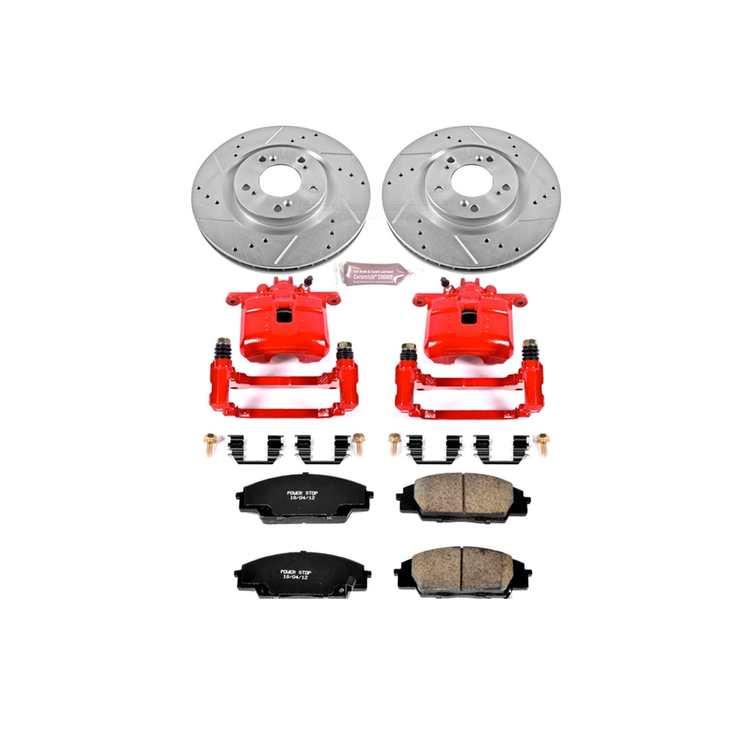 Power Stop 1-Click Performance Brake Kit with Caliper For Honda S2000 KC2276 2000-2009 [Model Specific]