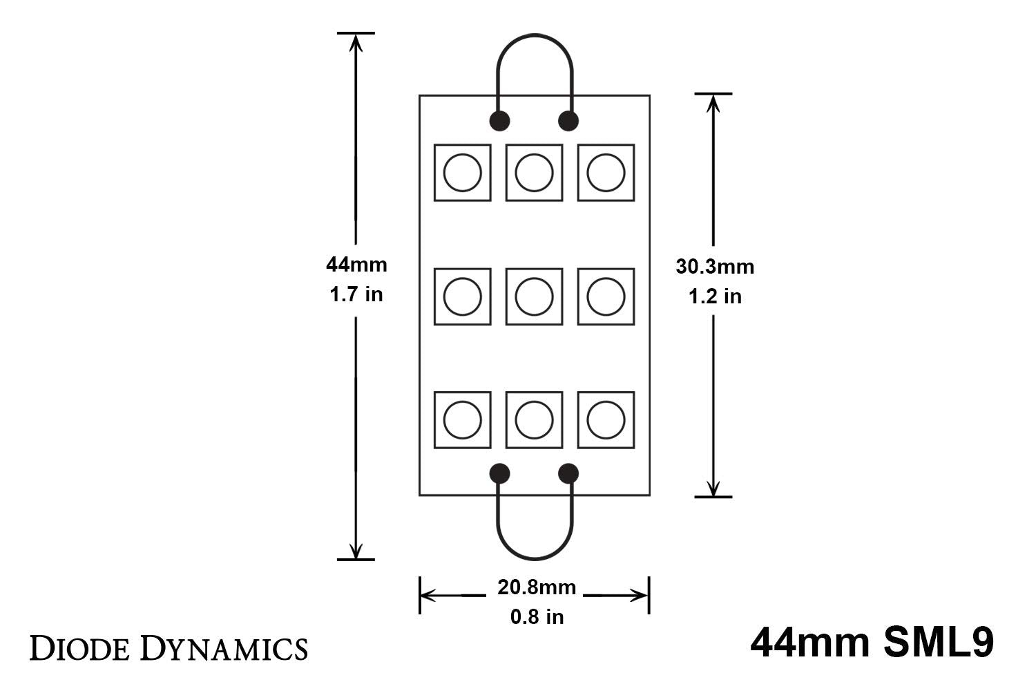 SML9 Diode Dynamics 44mm LED Bulbs (Single), Cool White (6000K)
