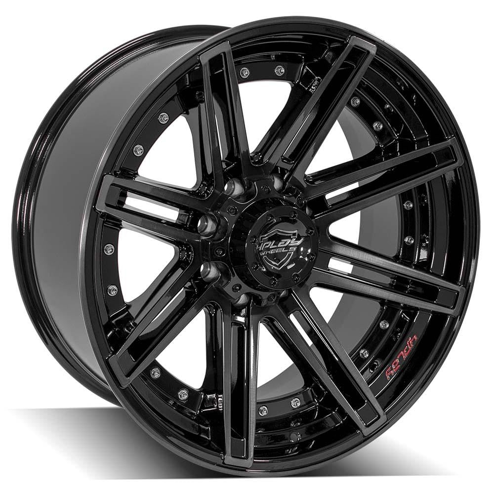 4PLAY 22x10 Wheel for Chevy-GMC 4P08 Brushed Black Rim 4P08-22100-8180-24BBT