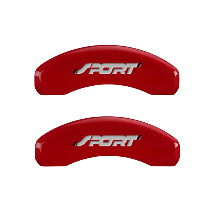 MGP 10119SSP1RD Red Brake Covers Engraved with Silver Sport (Bold, No Bolts) (Set of 4) Caliper Covers