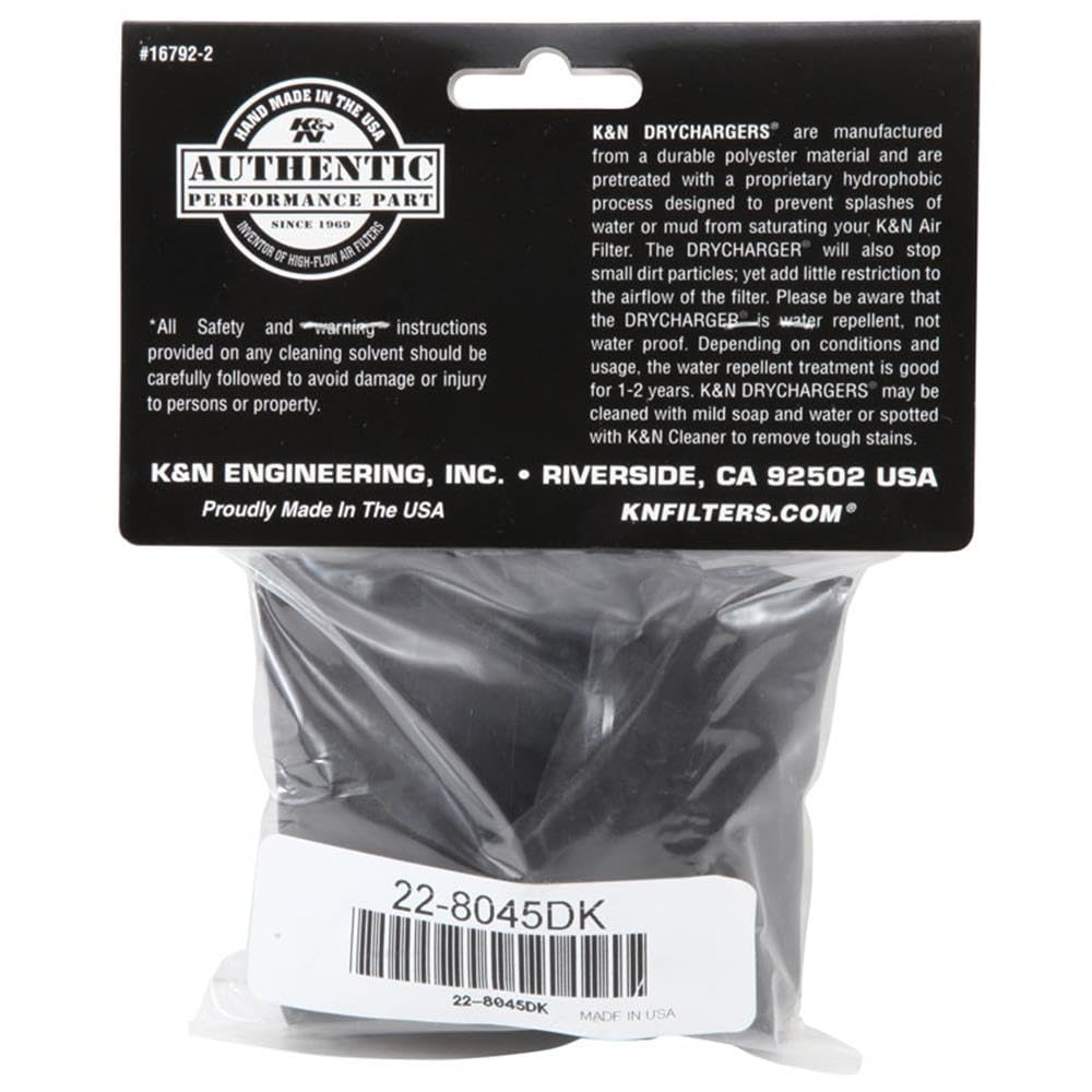 K&N Black Drycharger Filter Wrap 22-8045DK - For Your K&N RU-1000 Filter