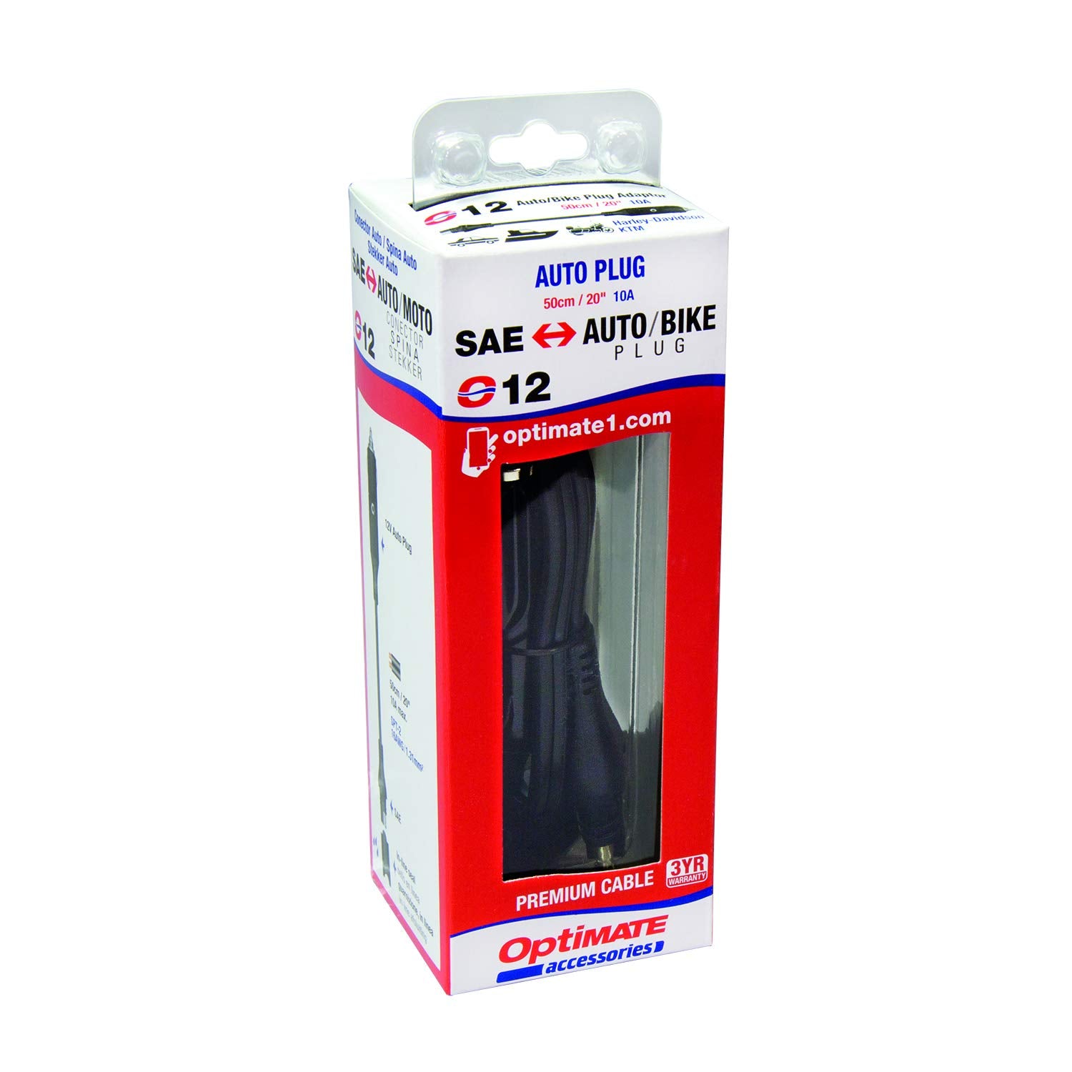 TECMATE Cable Optimate O-12, Adapter, SAE to AUTO Plug