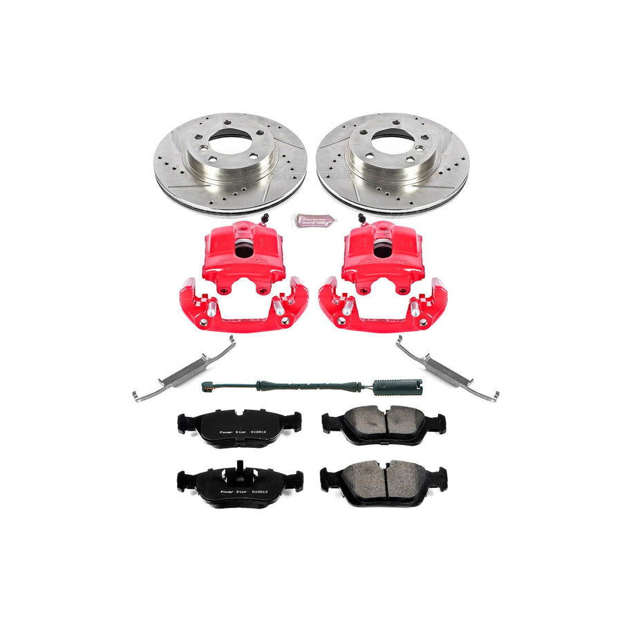 1-Click Performance Brake Kit Power Stop (KC496) with Calipers and 1 Front Sensor Wire For BMW 318i, BMW 318is, BMW 323i, BMW 323is, BMW 325i, BMW 325is, BMW 328i, BMW 328is, BMW Z3 [Model Specific]