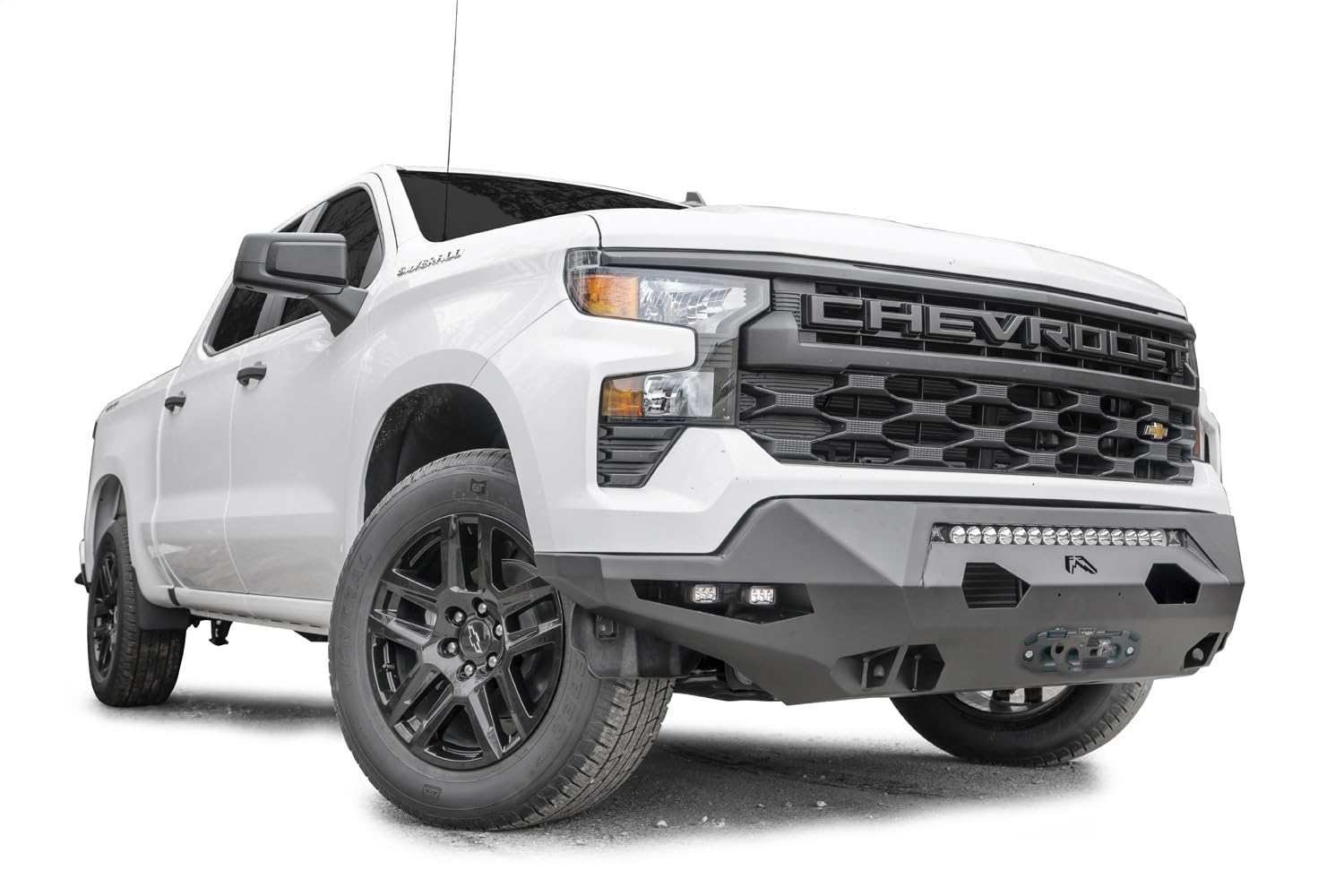 Fab Fours Matrix Front Bumper CS22-X5661-1 fits 22-22 Chevrolet Silverado 1500 - w/No Guard - Black - For Mount LED Cube Lights - D-Ring Mounts
