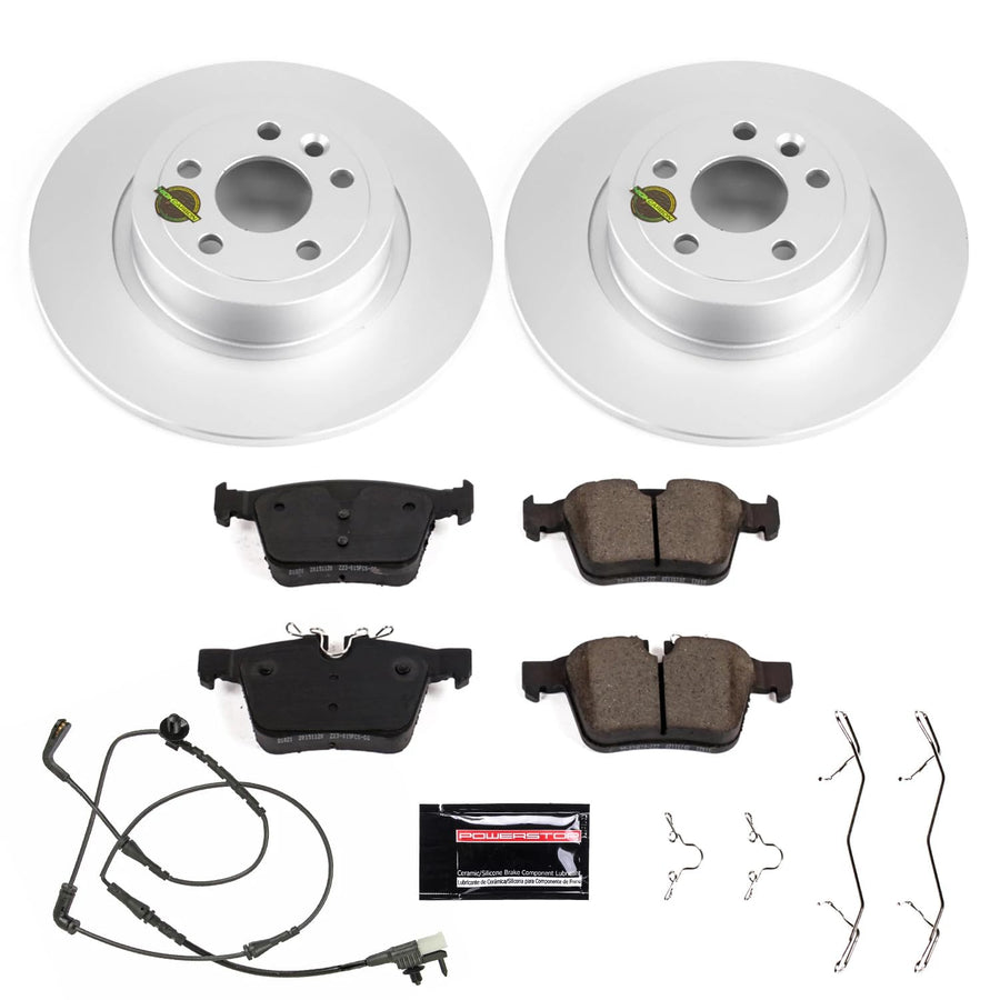 Power Stop CRK7994 Rear Brake Kit- Coated Brake Rotors and Z23 Ceramic Brake Pads For Land Rover Range Rover Evoque 2016-2019 [Model Specific]