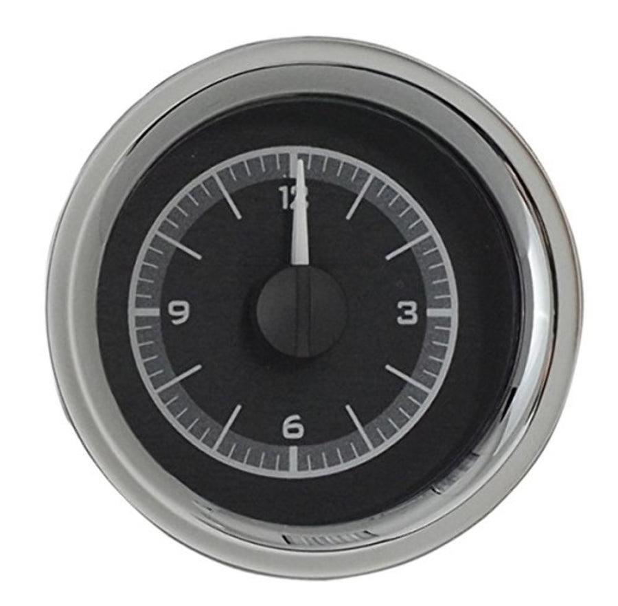 58-62 Chevy Corvette Dakota Digital Analog Clock Gauge use with VHX gauges only Black Alloy Red Backlighting VLC-58C-VET-K-R