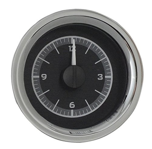 58-62 Chevy Corvette Dakota Digital Analog Clock Gauge use with VHX gauges only Black Alloy Red Backlighting VLC-58C-VET-K-R