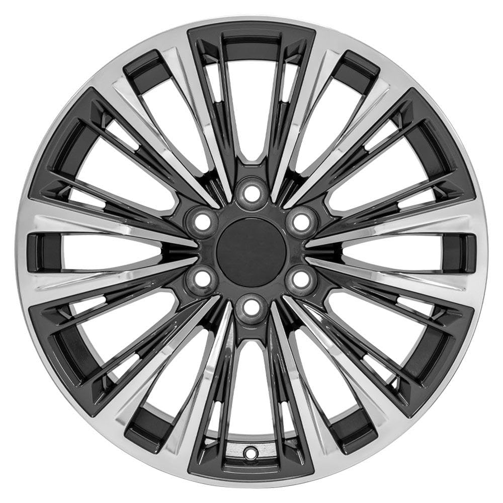 20 Inch OE Wheels CA93 Rim Fits Escalade-V Series Style 6x139.7 20x9 Gloss Gunmetal with Polished Face - Hollander 4869 (1)
