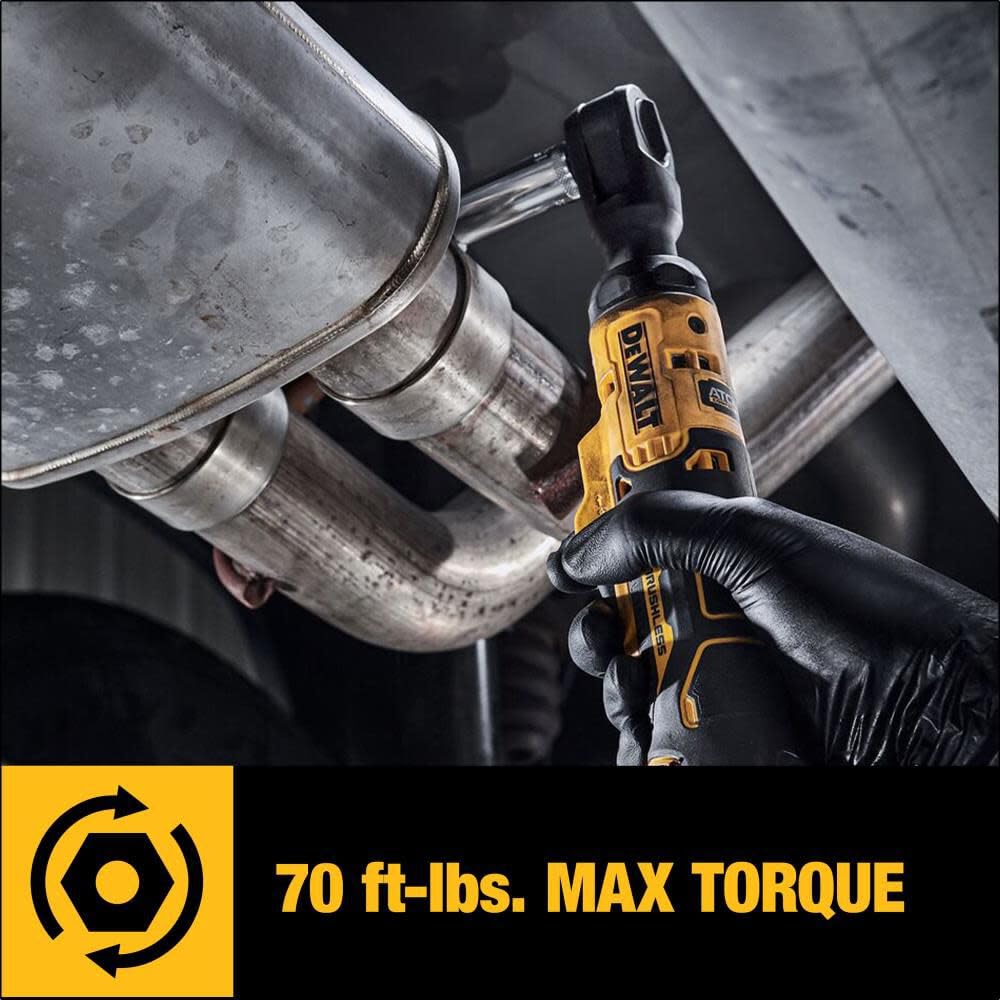 DEWALT 20V MAX Ratchet Set, 70 lbs of Torque, 3/8 inch, Battery and Storage Bag Included (DCF513D1)