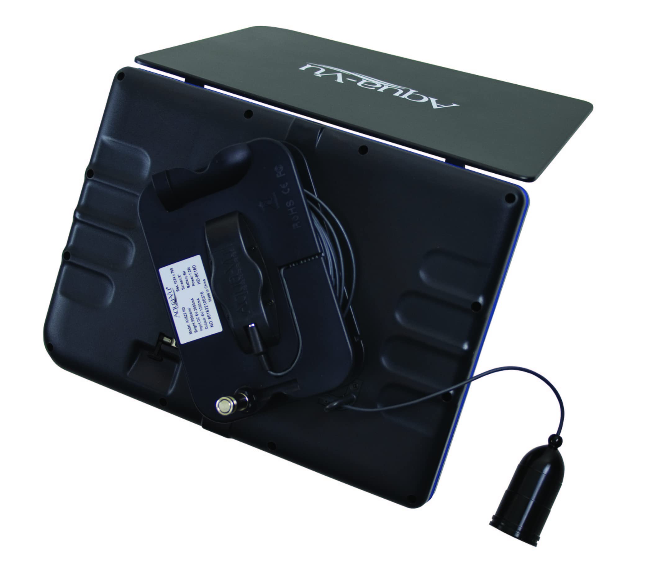 Aqua-Vu HD AV822 Underwater Camera, 8" HD Display, 1080p, 60ft Cable, Waterproof, Real-Time Video & Recording for Ice & Boat Fishing