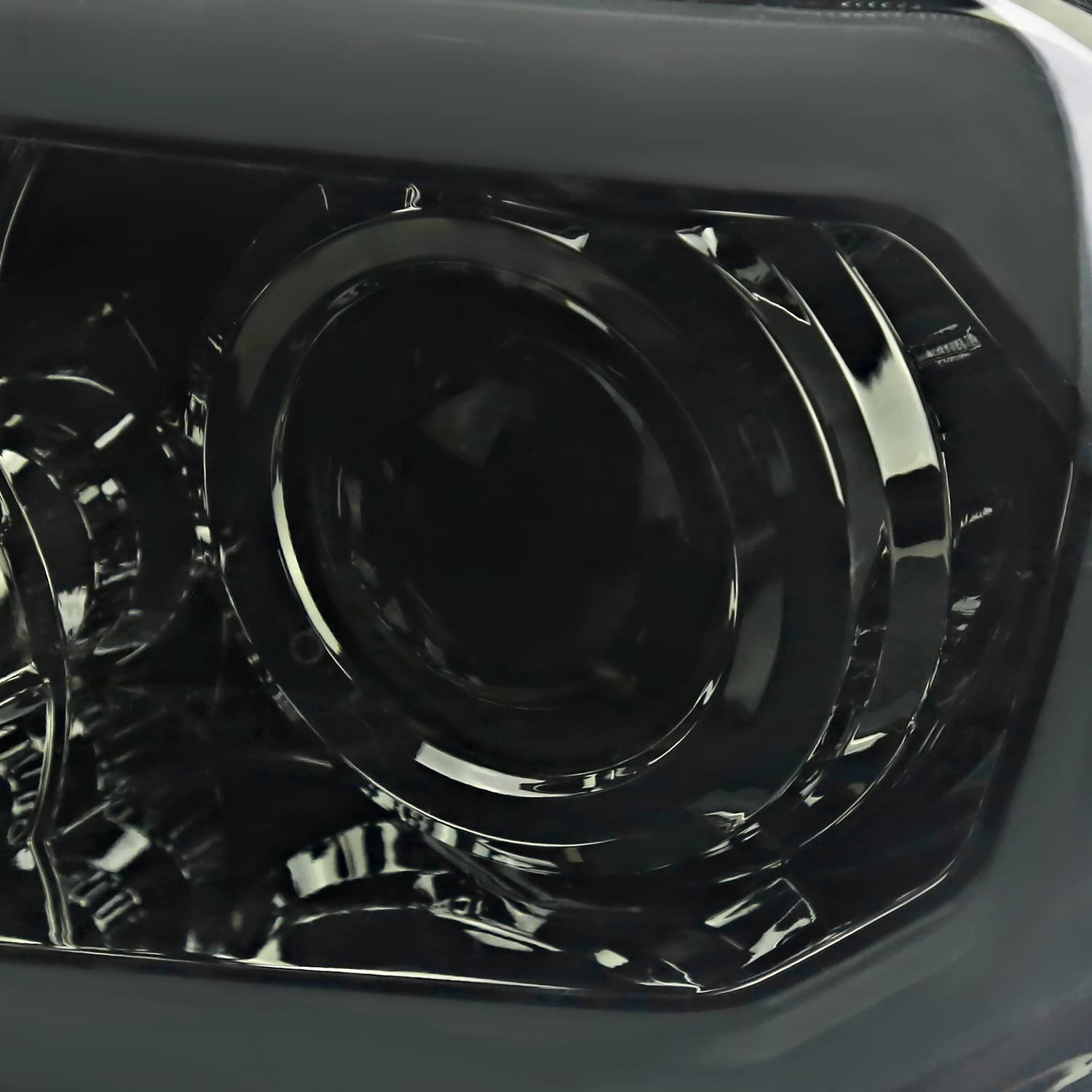 Smoke Projector Headlights w/LED Tube SPEC-D TUNING Compatible with 2007-2013 Toyota Tundra, Left + Right Pair Headlamp Assembly