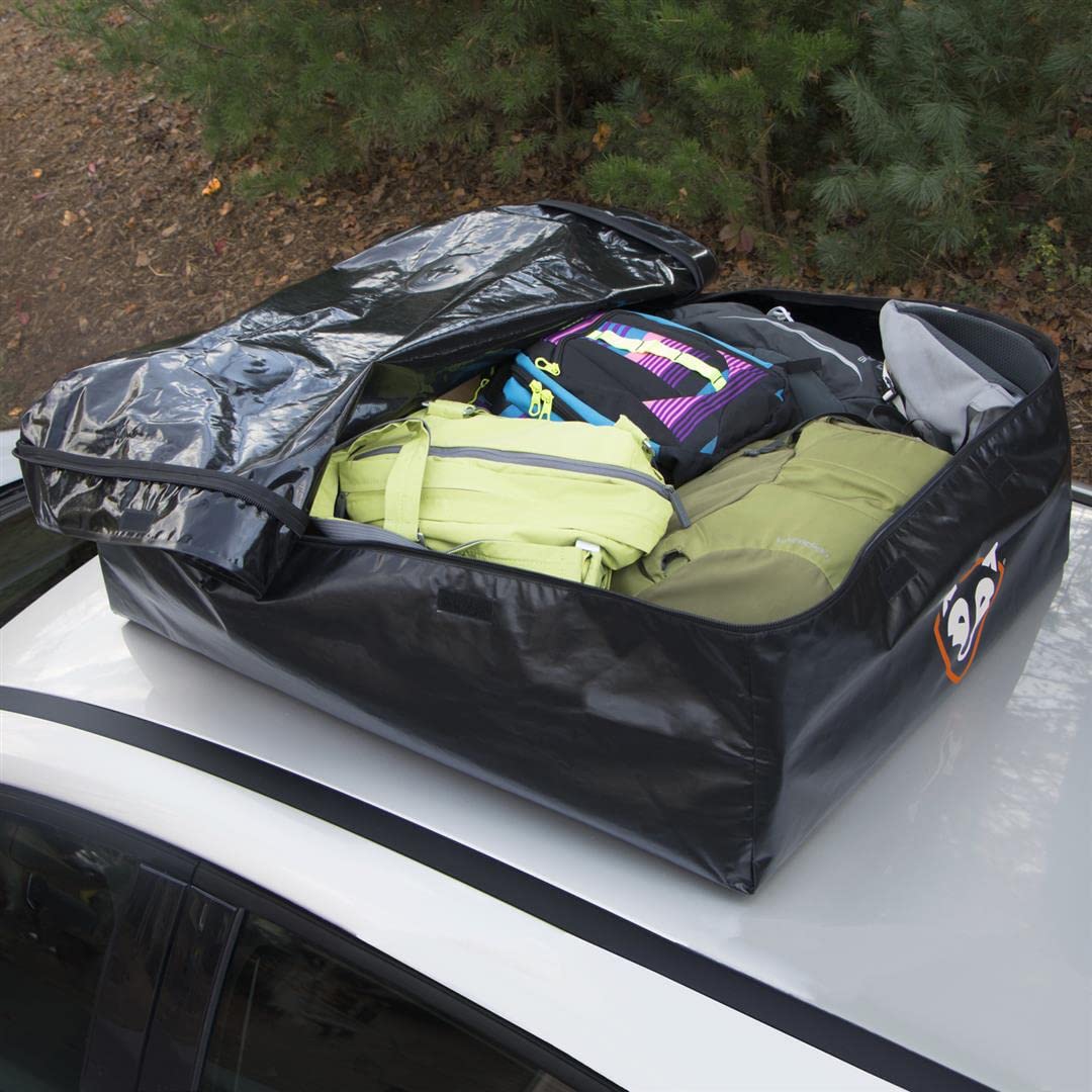 Rightline Gear Ace Jr Rooftop Weatherproof Cargo Carrier for Top of Vehicle, Attaches With or Without Roof Rack, 10 Cubic Feet, Black