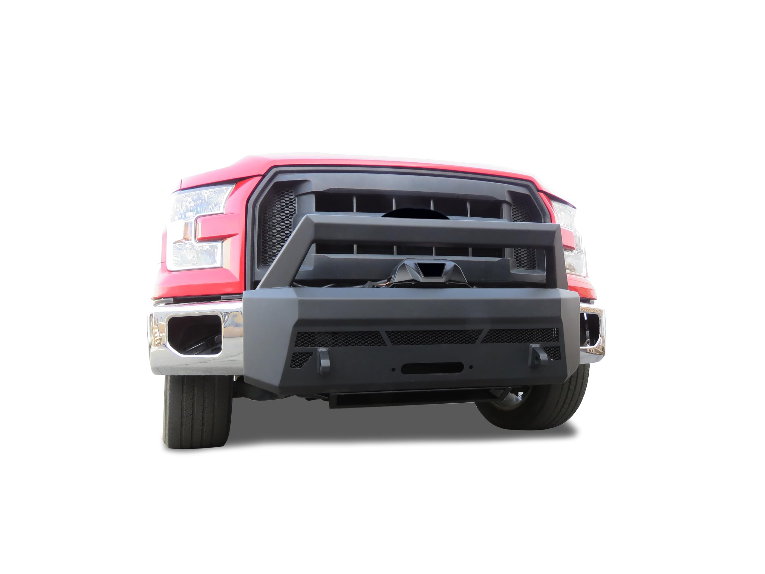 Heavy Duty Black Horse Armour III Front Winch Bumper Textured Black Compatible with 2015-2017 Ford F-150-AR3LHD40NL