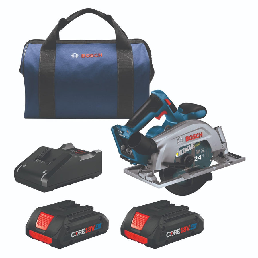 BOSCH 18V GKS18V-22B25 Brushless Blade-Right 6-1/2 In. Circular Saw Kit with (2) CORE18V 4 Ah Advanced Power Batteries