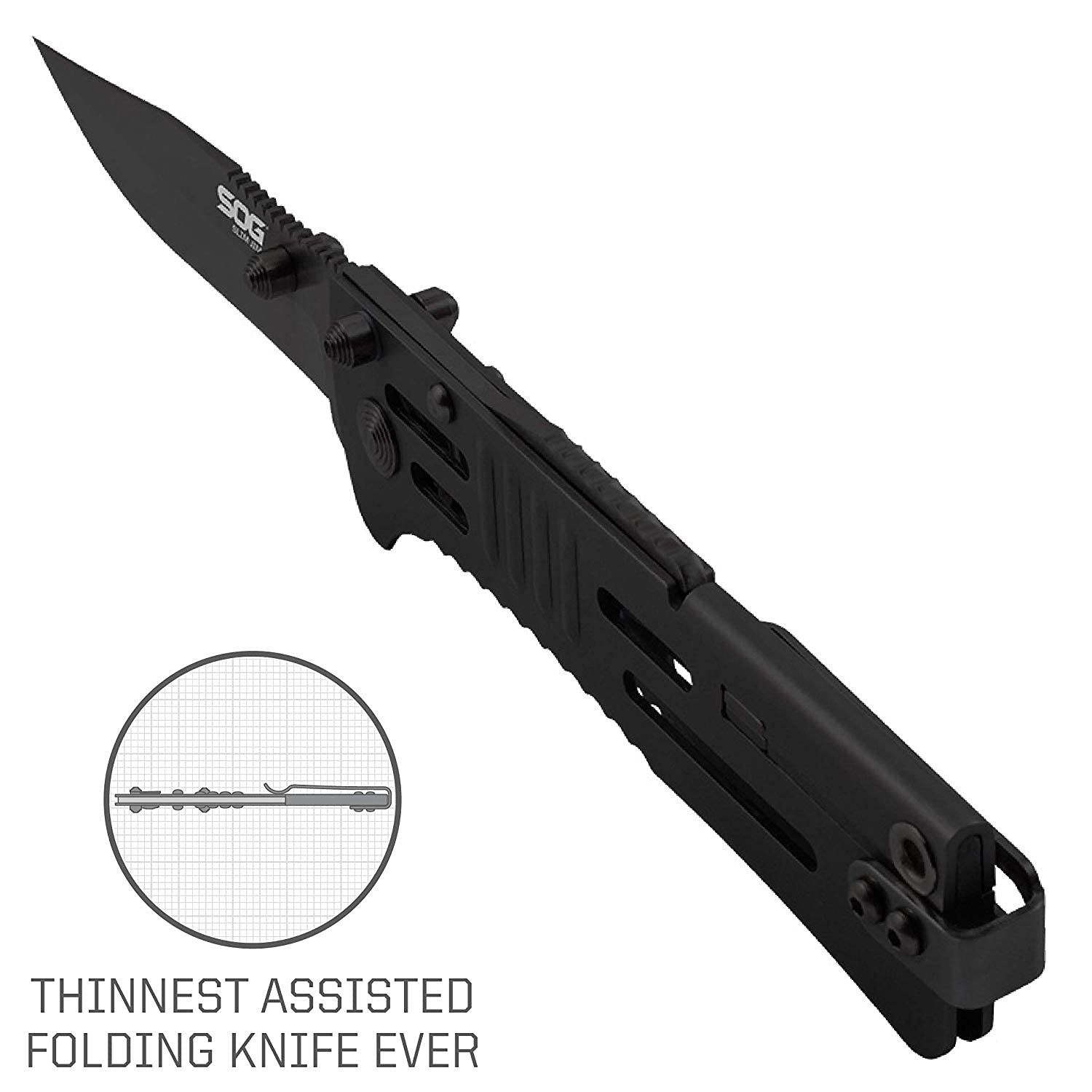 SOG SlimJim Folding Knife Pocket Slim Knife Black