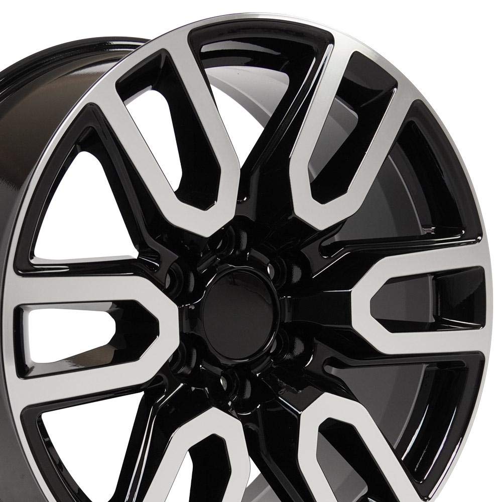 OE Wheels 20 Inch CV36 Rim Fits Sierra 1500 Style 6x139.7 20x9 Gloss Black Machined - Hollander 5914 (1)