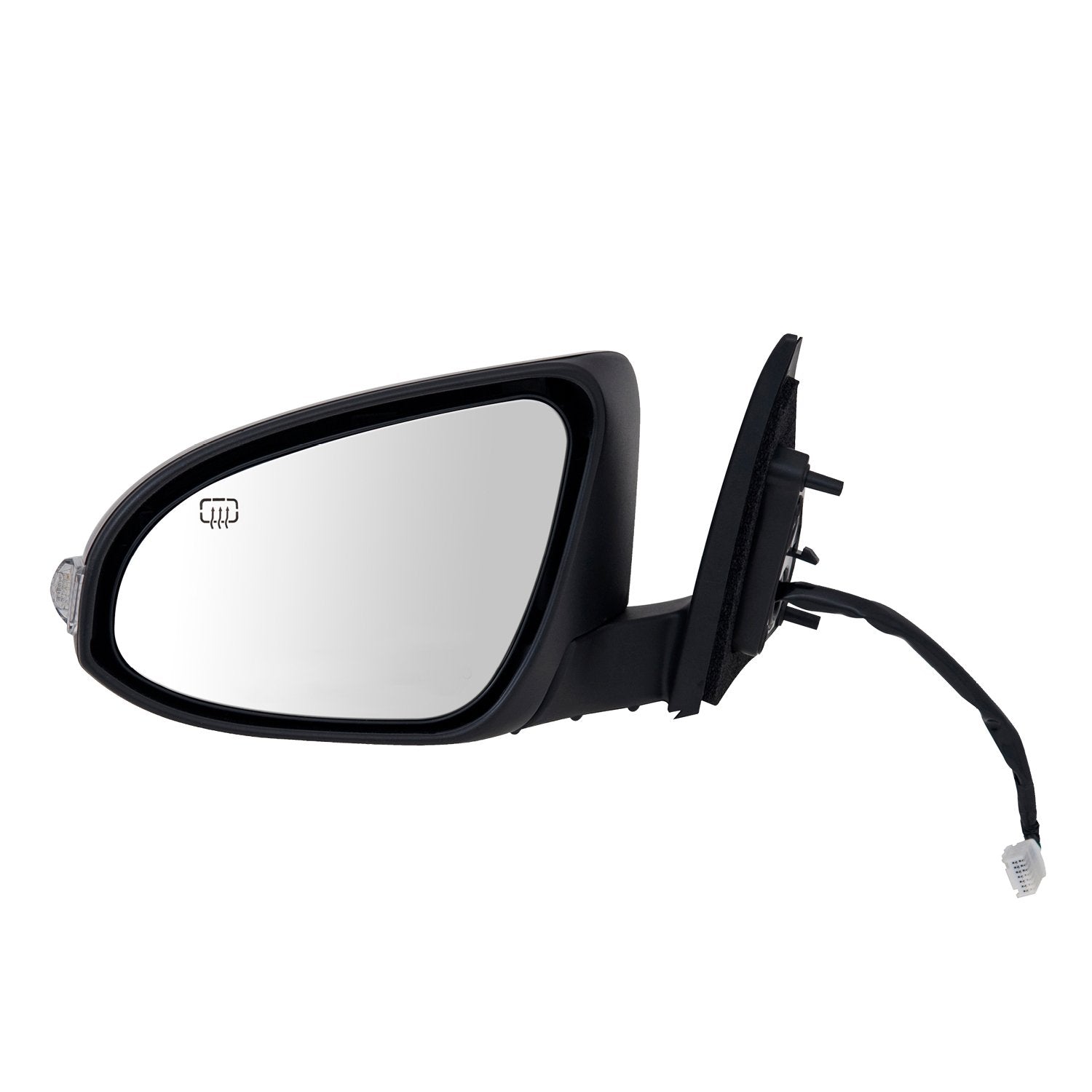 Driver Side Fit Mirror for Toyota Avalon, Avalon Hybrid, Textured Black w/PTM Cover, w/Turn Signal, Memory, Foldaway, w/o Blind spot Detection System, Heated Power (70672T)