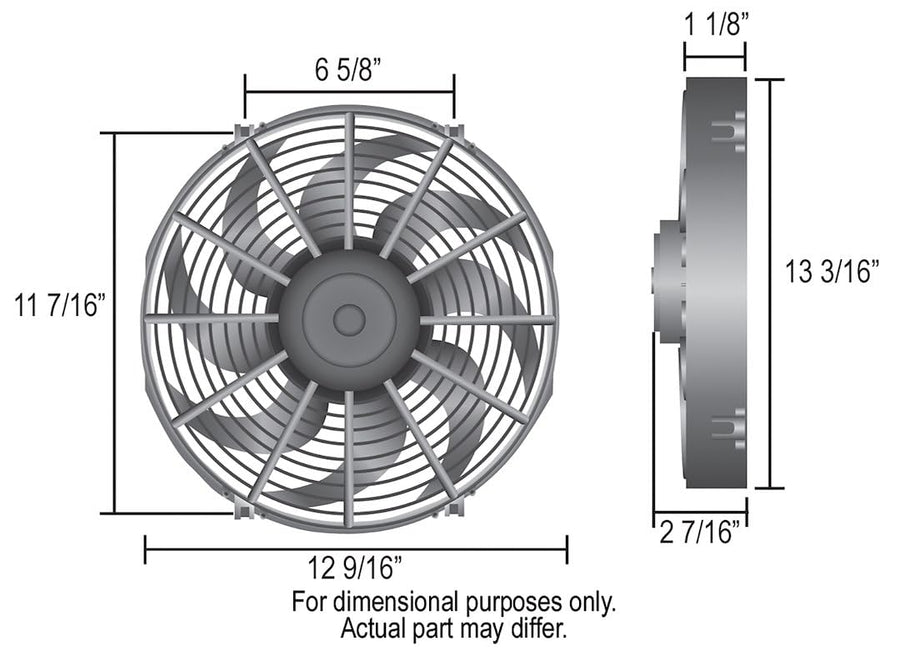 12" Diameter Derale H.O. Extreme Electric Fan, Black