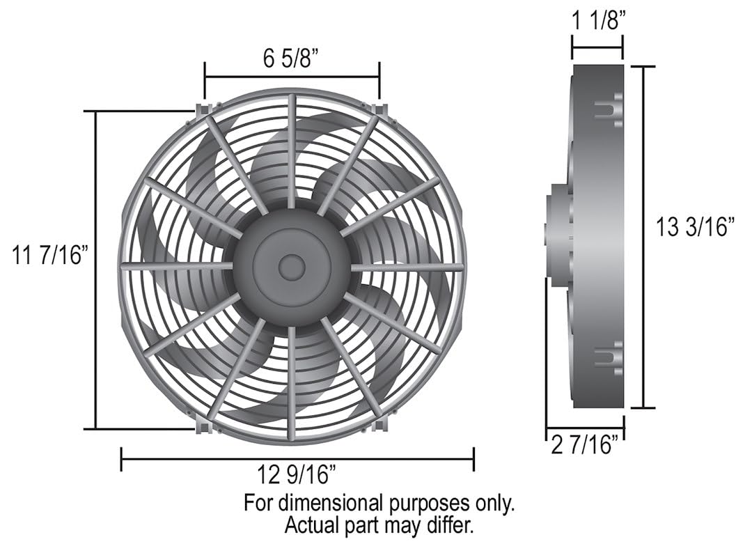 12" Diameter Derale H.O. Extreme Electric Fan, Black