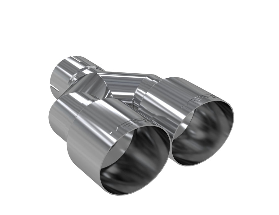 T304 Stainless Steel Tip, MBRP; 2.5" ID, Dual 3.5" OD Out, 9.5" length, Single wall