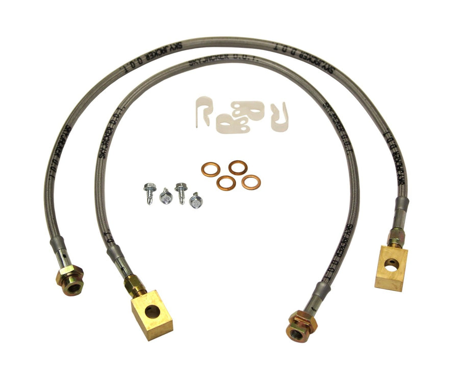 4"- 6" Skyjacker Stainless Steel Brake Line - Pair,Black