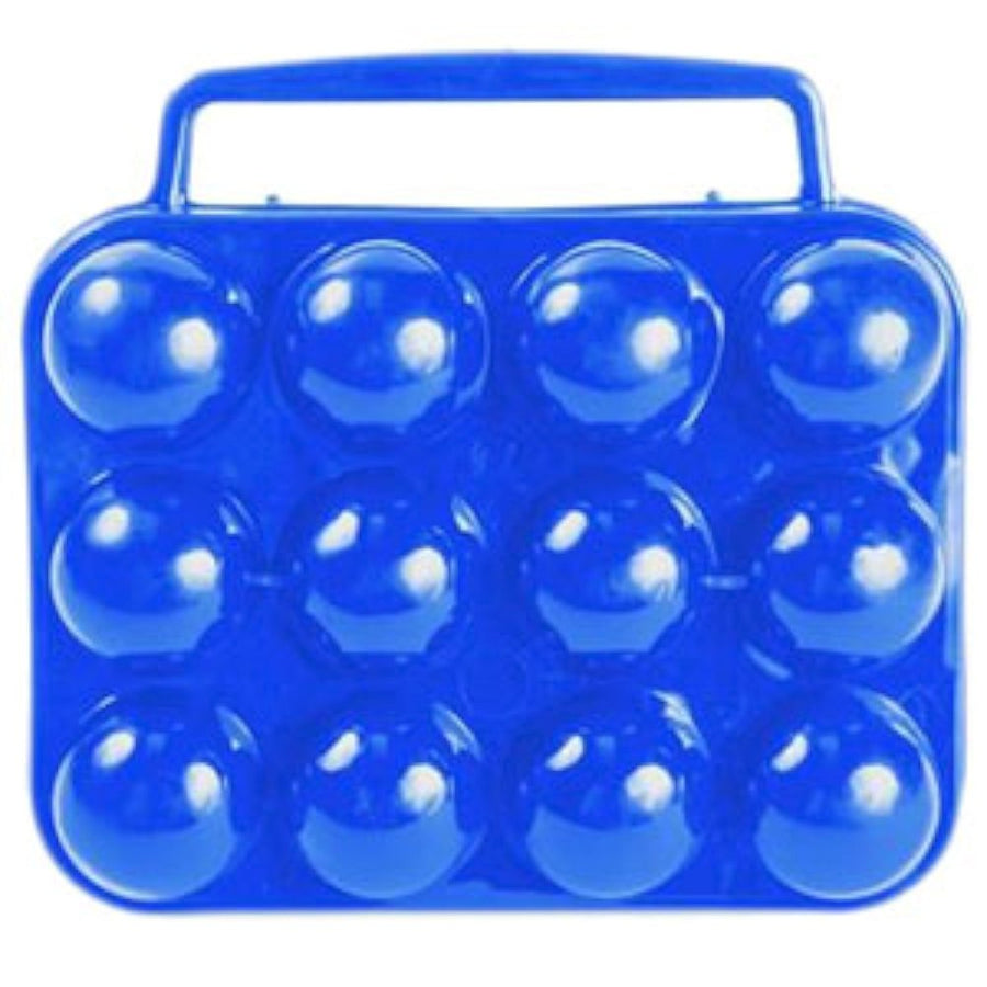 Egg Carrier Camco Holder with Built-in Handle | Ideal for RVing, Camping, Tailgating, Picnics, Road Trips and More | Safely Carry Up to 12 Eggs | Blue (51015)