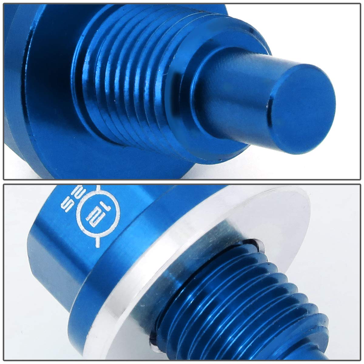 NRG Innovations Magnetic Oil Drain Plug, Engine Oil Drain Nut M14 X 1.5 Thread Size w/ Washer, Blue, T-6061 Aluminum w/ Stainless Steel Internal Magnet, NRG-NOP-200BL