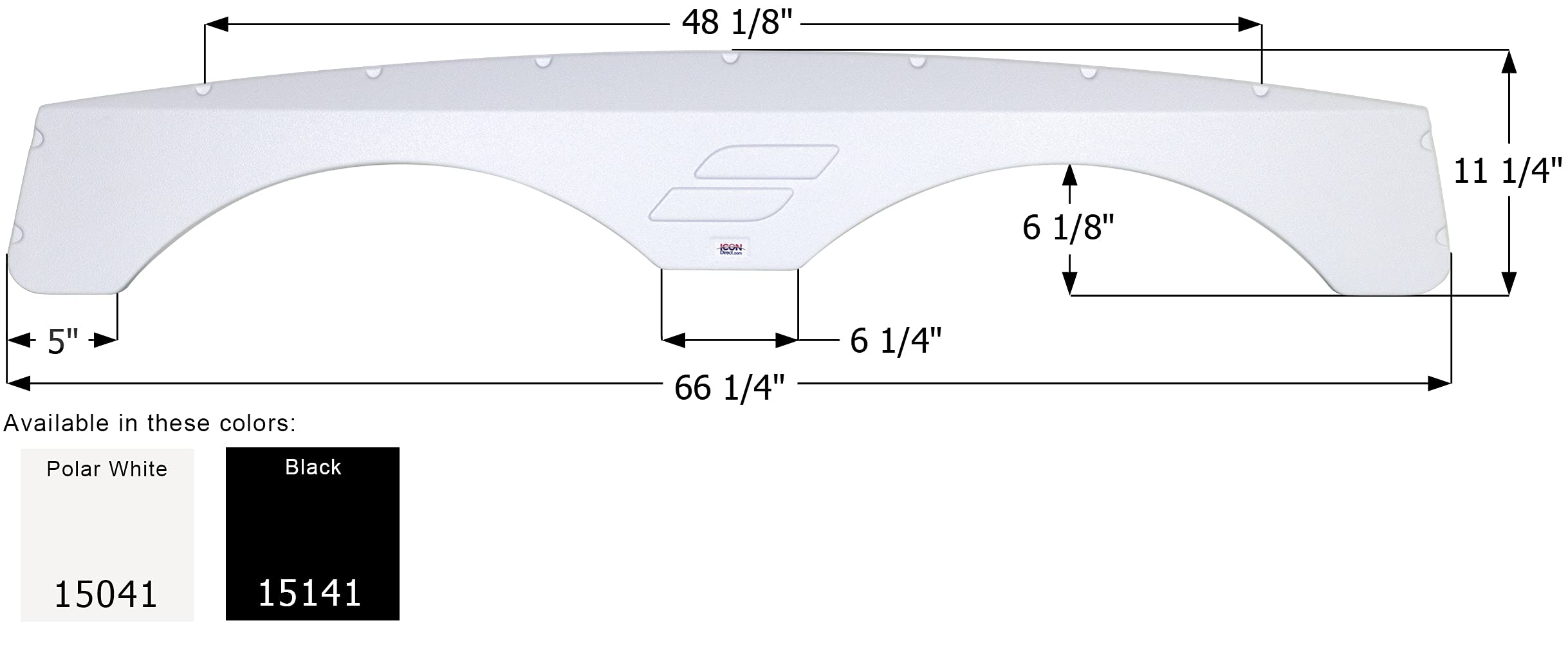 Fender Skirt ICON 15041, Tandem, Starcraft, FS5041, Polar White