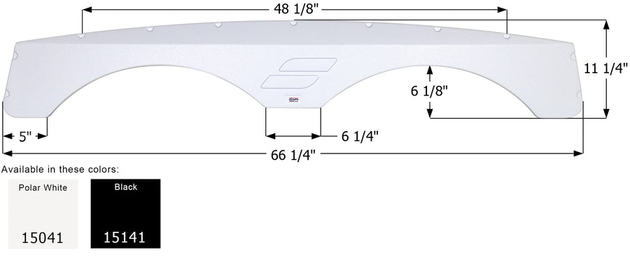 Fender Skirt ICON 15041, Tandem, Starcraft, FS5041, Polar White