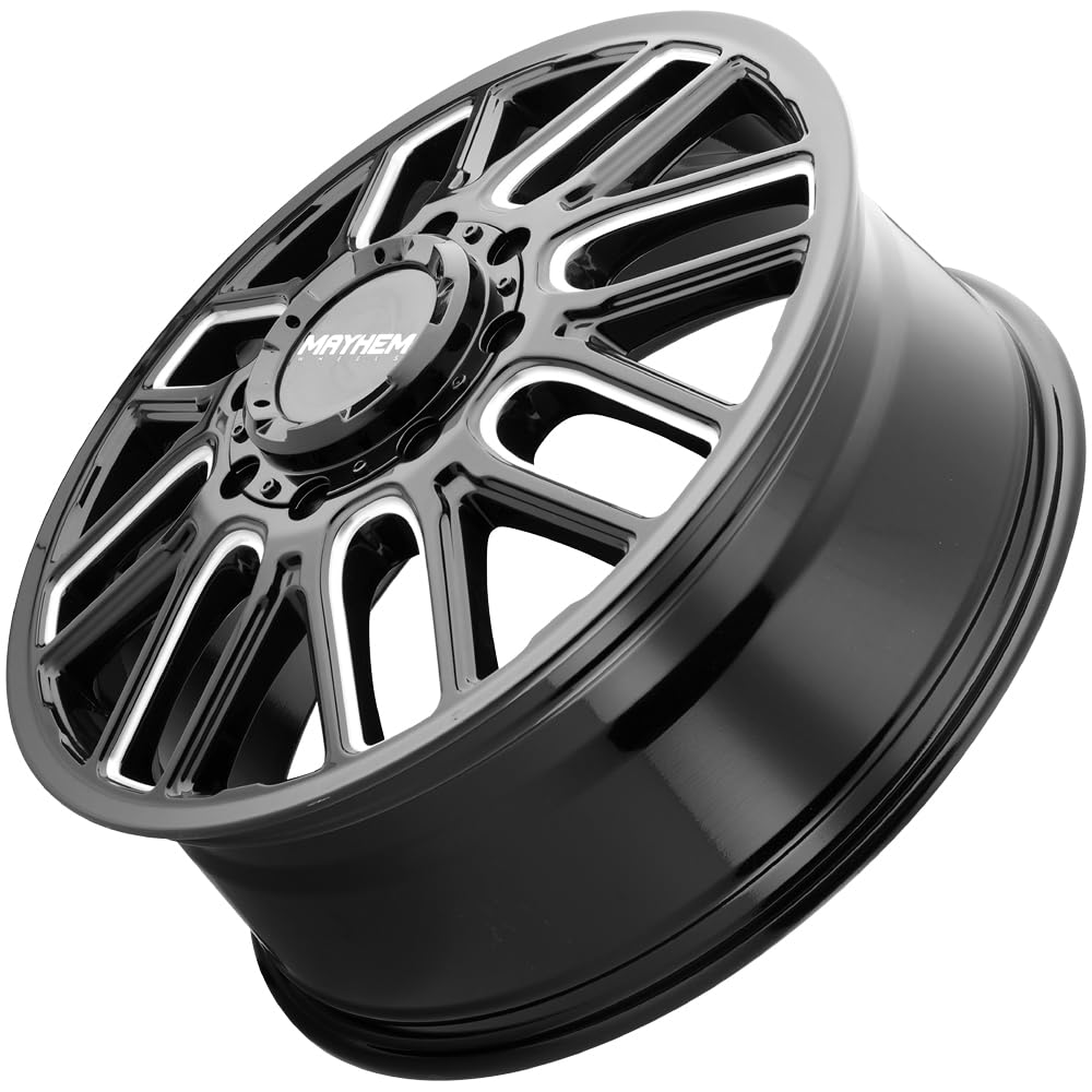 COGENT DUALLY Mayhem Black W/Milled Spokes Wheel with Alloy Steel (22 x 8.25 inches /8 x 121 mm, 115 mm Offset)