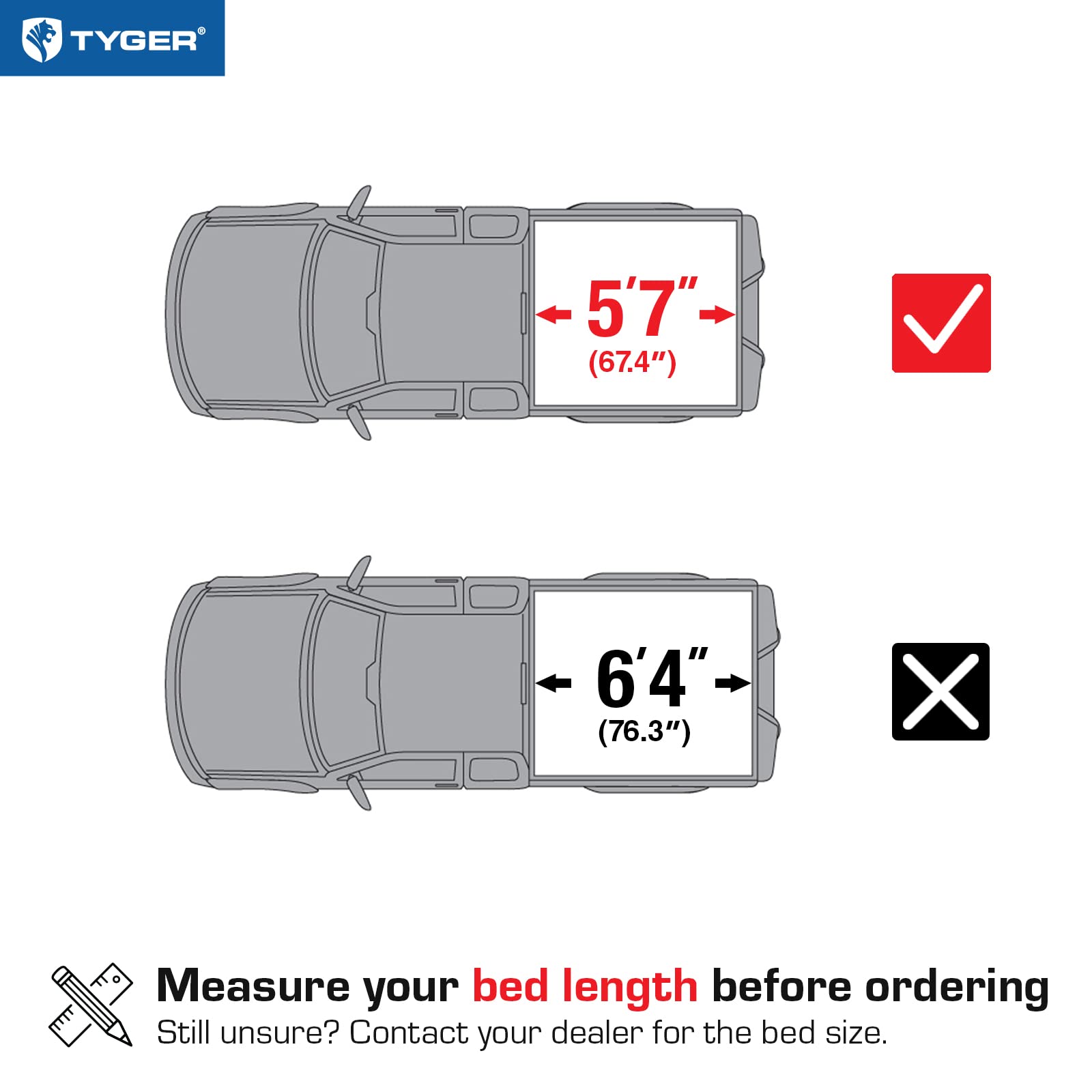 Tyger Auto T3 Soft Tri-fold Tonneau Cover Truck Bed Compatible with 2019-2026 Ram 1500 (Not Fit 19-24 Classic) | 5'7" (67") Bed | TG-BC3D1044
