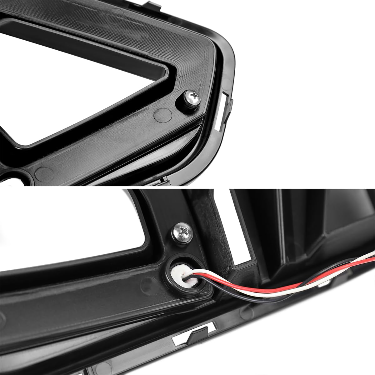 Matte Black Shark Style Spec-D Tuning Hood Grille w/LED Sequential Signal Compatible with 2018-2023 Ford Mustang