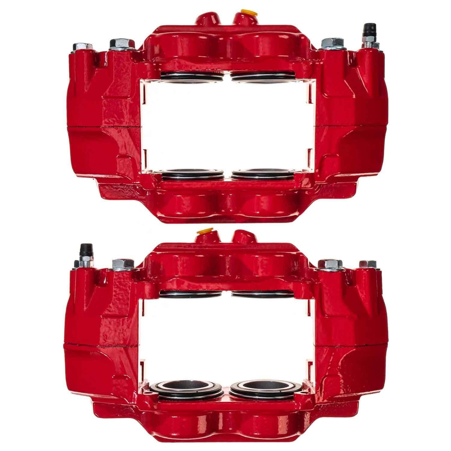 Power Stop S15020 Front Pair of High-Temp Red Powder Coated Calipers For Lexus GX460 2016-2023, Toyota 4Runner 2015-2024 [Model Specific]
