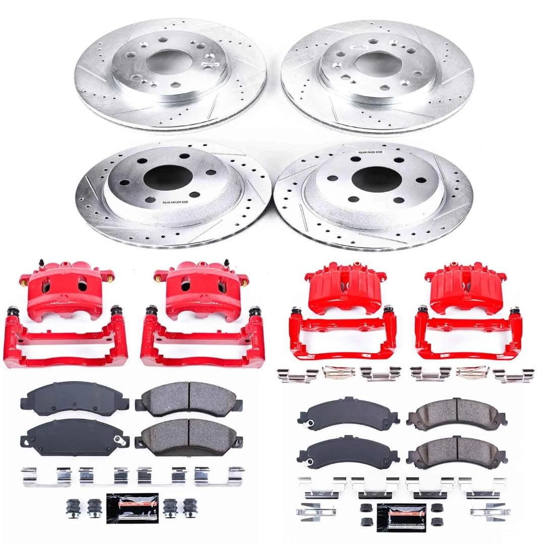 Power Stop Z23 Evolution Sport Front & Rear Brake Caliper Kit- Brake Pads, Brake Rotors and Brake Calipers