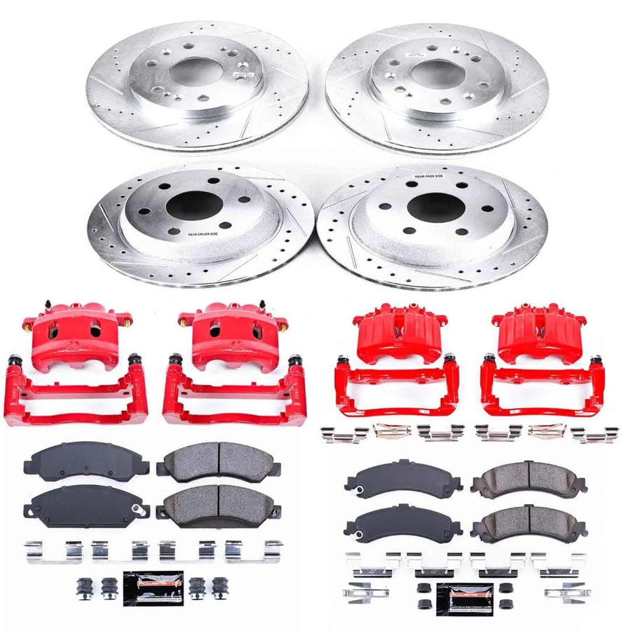 Power Stop Z23 Evolution Sport Front & Rear Brake Caliper Kit- Brake Pads, Brake Rotors and Brake Calipers