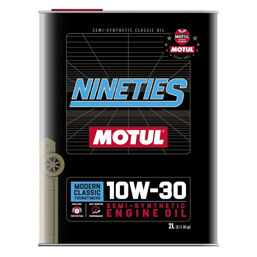 MOTUL Semi Synthetic Motor Oil 10W30 Nineties for Modern Classic Engines 2 Liter Tin Can