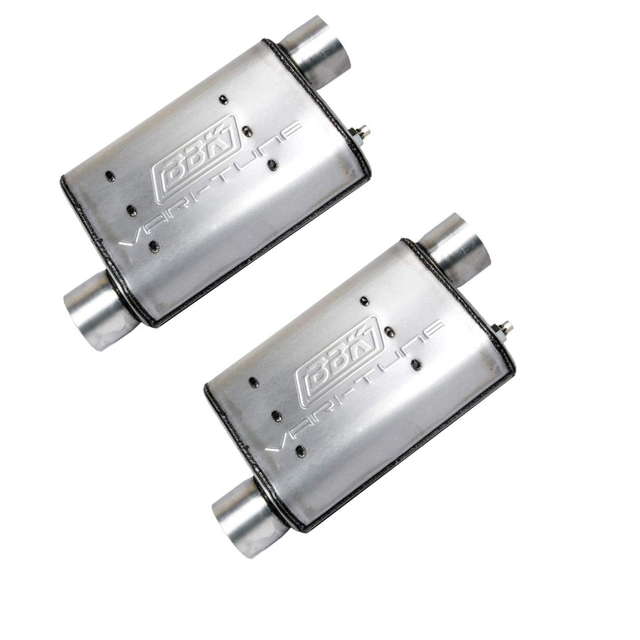 BBK -87-93 Cat Back Kit Mustang GT Varitune Mufflers - Aluminized Turn Downs