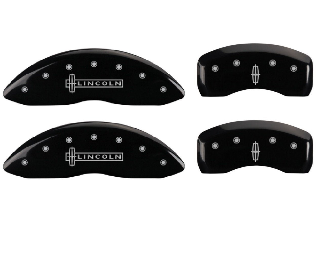 MGP Caliper Covers Black Powder Coat Finish 36024SLC1BK Silver Characters Disc Brake Caliper Cover (Set of 4)