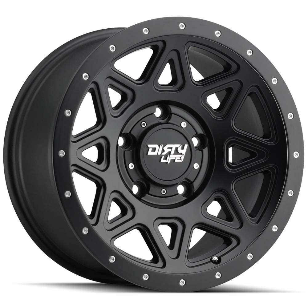 17x9 THEORY, Bolt Pattern: 6x5.5/, Offset: -12, MATTE BLACK W/SIMULATED RING, set of 1
