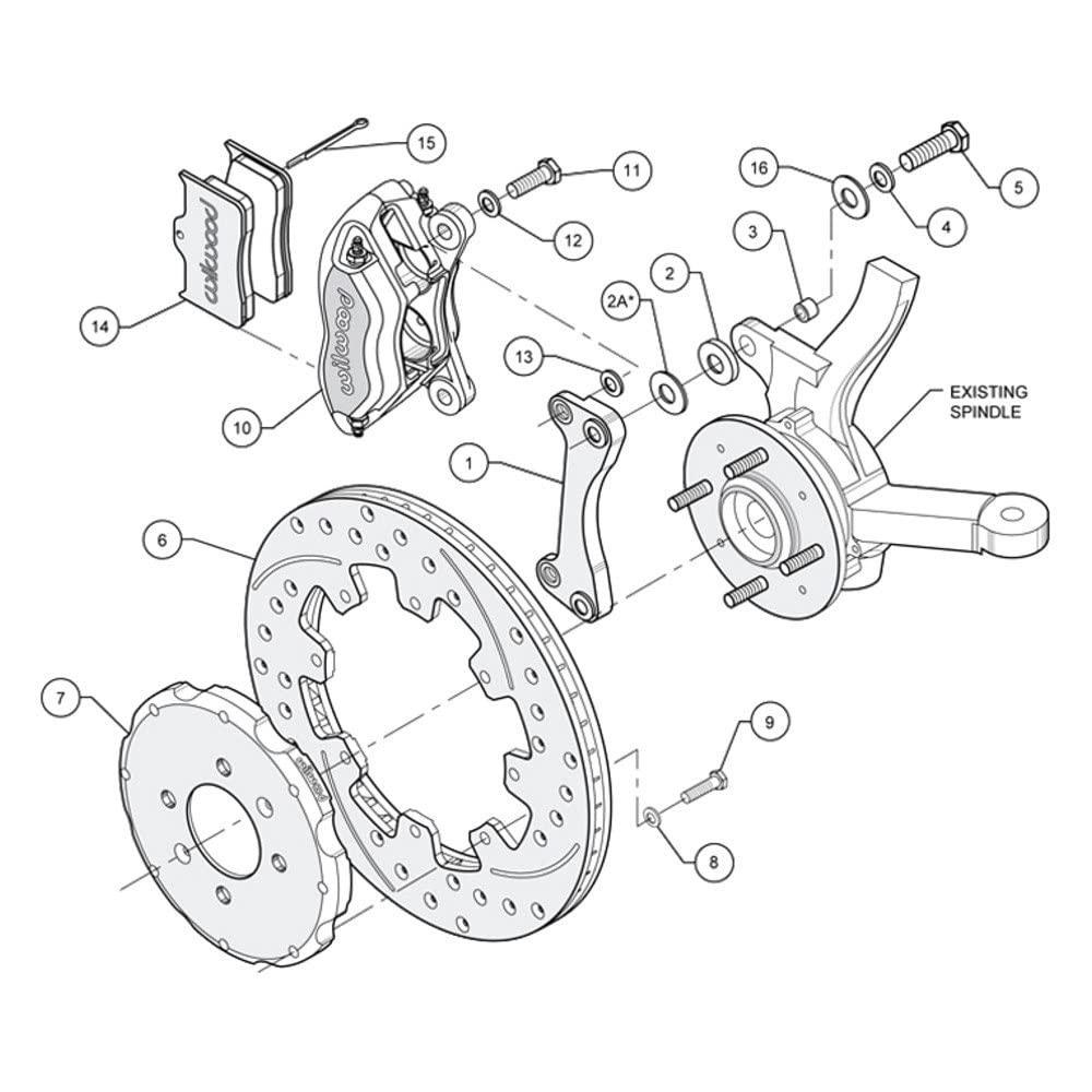 140-6163 WILWOOD Front Hat Kit,12.19" 94-01 Honda/Acura w/262mm Disc