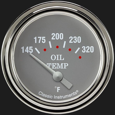 Silver Gray Classic Instruments SG228SLF 2 5/8" Oil Temperature Gauge