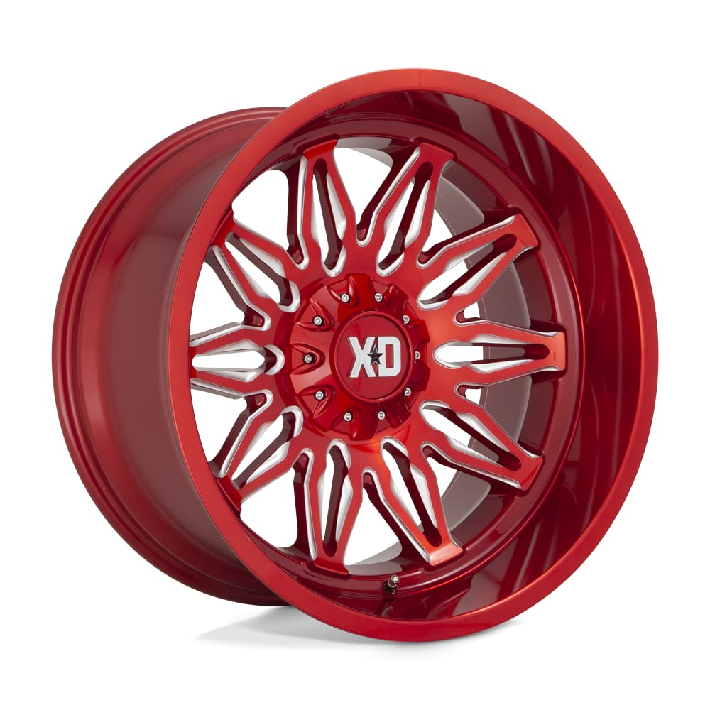 22x10 XD859 GUNNER, Bolt Pattern: 5x5/5.5, Offset: -18, CANDY RED MILLED, set of 1