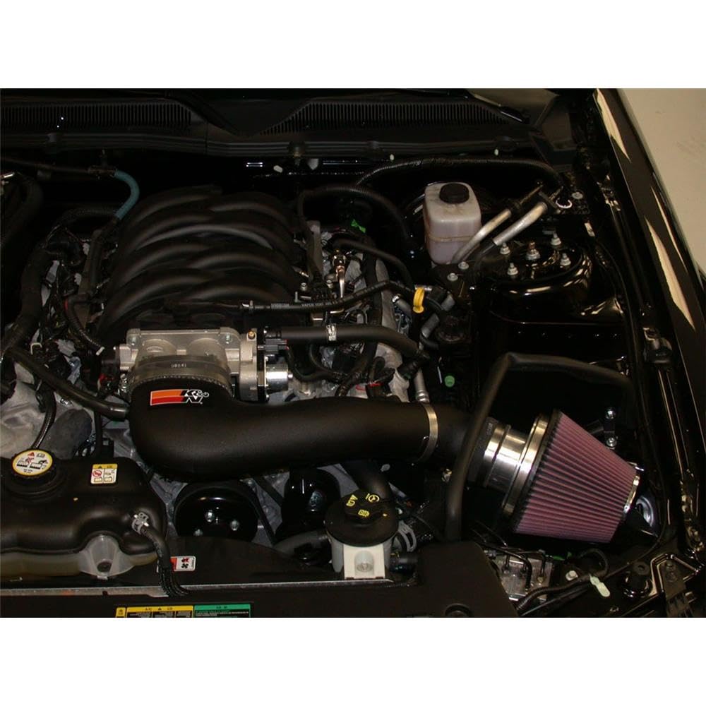 K&N Cold Air Intake System: High-Flow Air Filter, Acceleration & Increase Performance: Compatible with 2005-2006 Ford: Mustang GT, 57-2565