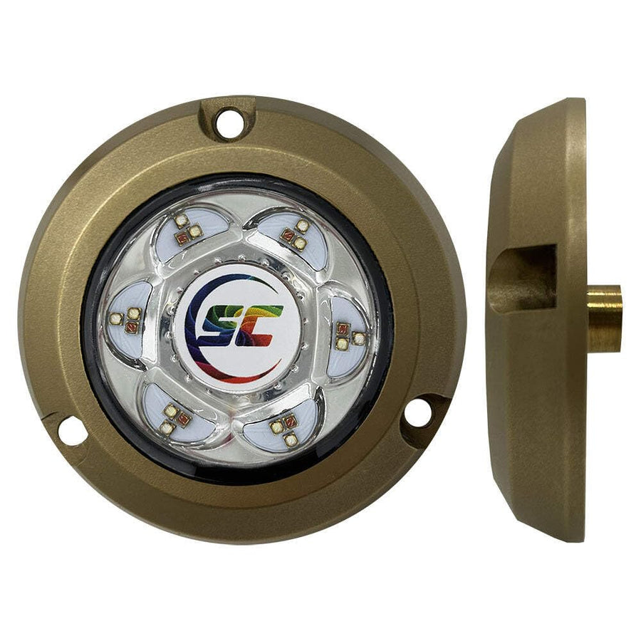 SC2 Series Shadow-Caster Bronze Surface Mount Underwater Light - Full-Color