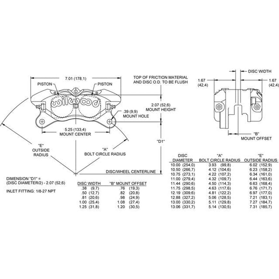 5.25" mt. Caliper-DP-DB - Red