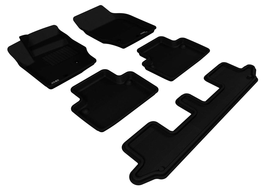 Kagu Floor Mat 3D MAXpider Custom Fit (Black) Compatible with Volvo XC90 2003-2014 - Full Set