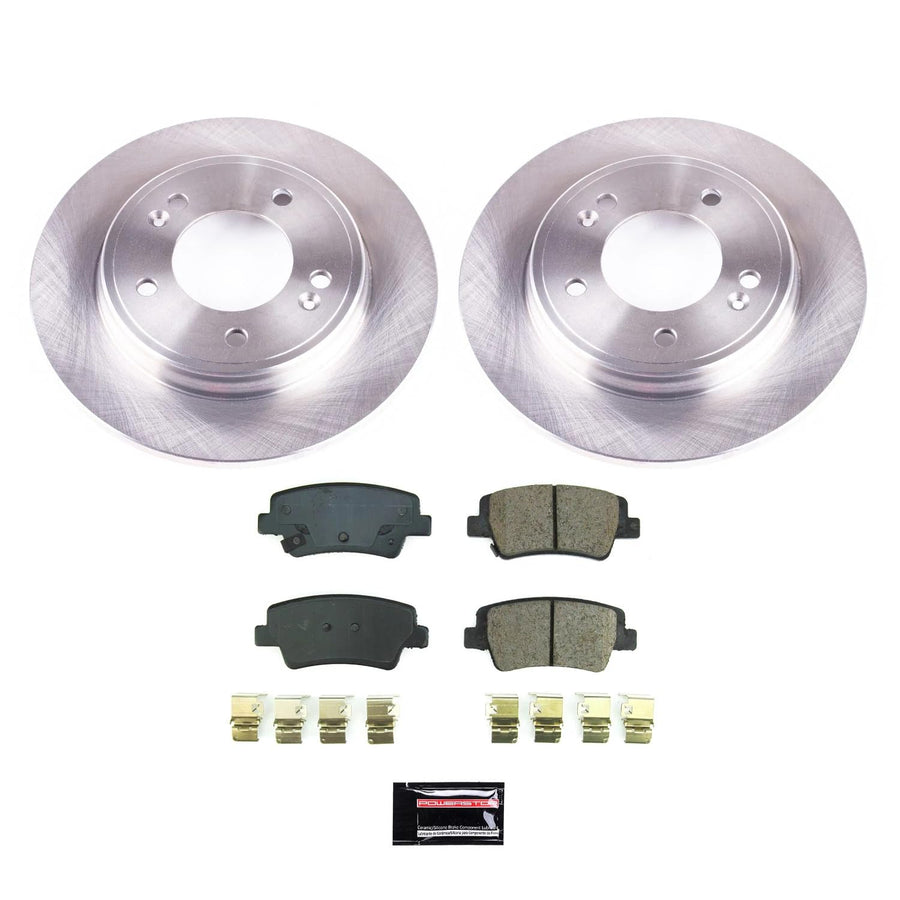 Power Stop KOE8769 Rear Brake Pad and Rotor Kit Stock Replacement Autospecialty For Hyundai Elantra 2021-2023 [Vehicle Specific]